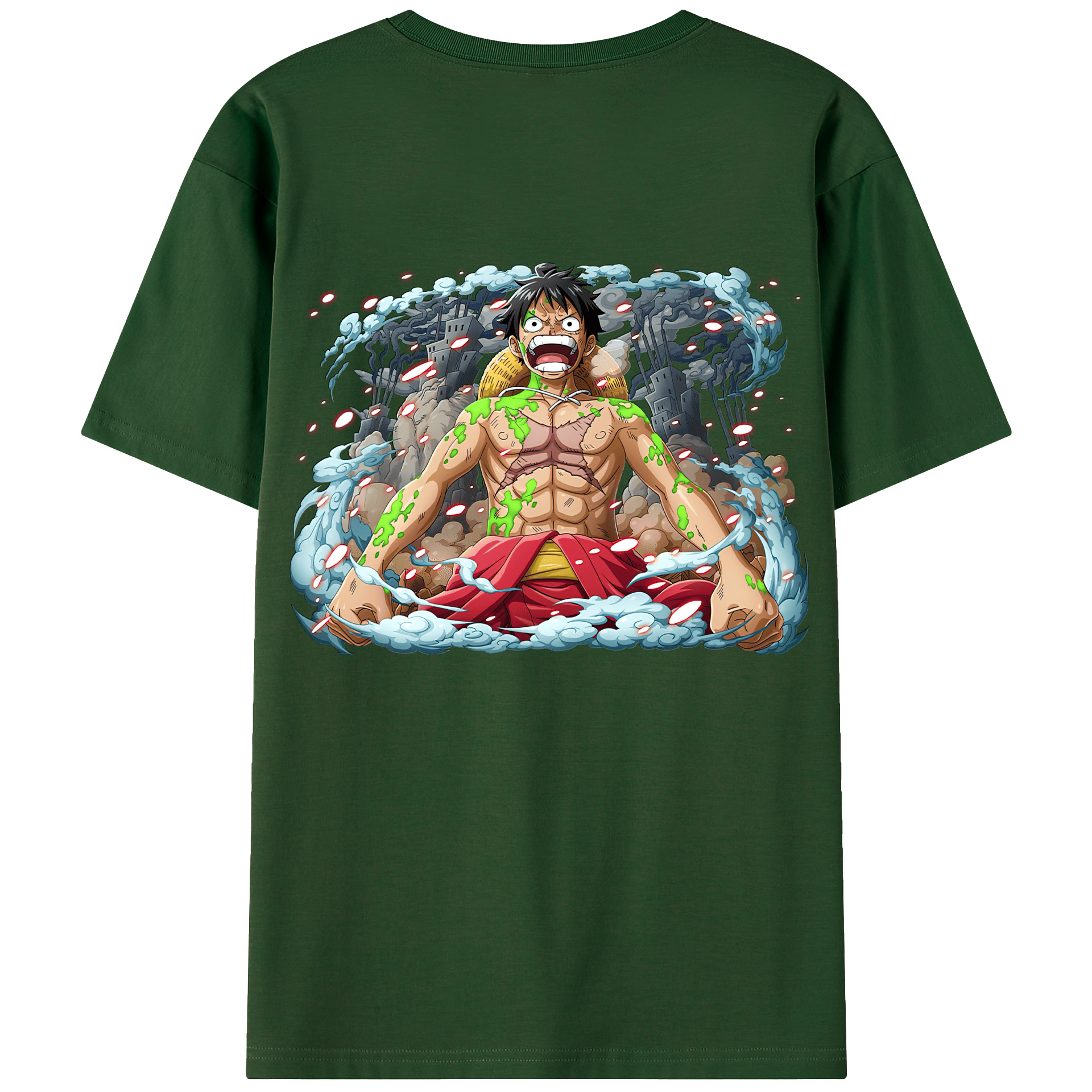 ワンピース モンキー・D・ルフィ ONE PIECE Monkey D. Luffy 綿100％半袖Tシャツ（背面プリント）